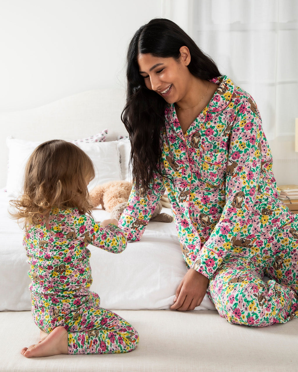 Bunny Trail - Long Sleep Set - Spring Meadow