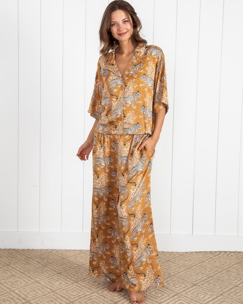Bagheera - Satin Wildest Dreams Pajama Set - Tobacco