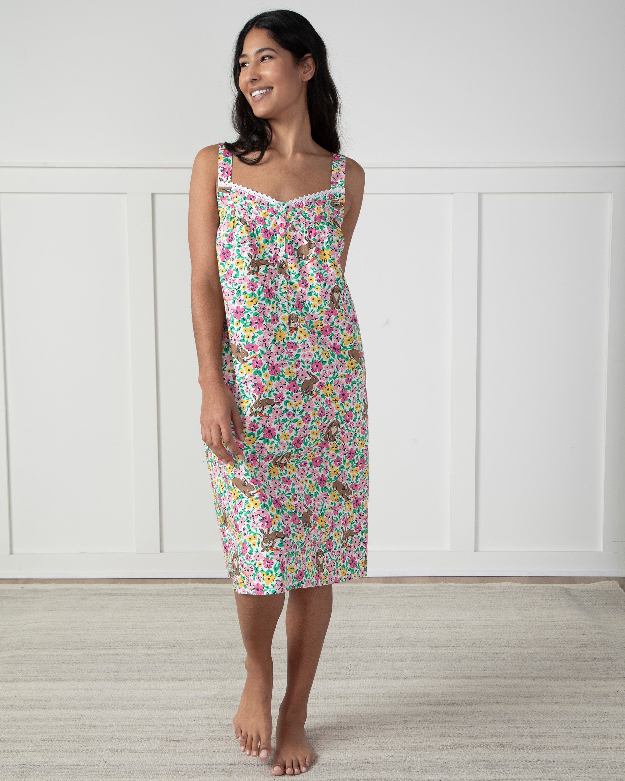 Bunny Trail - Back to Bed Nightgown - Spring Meadow