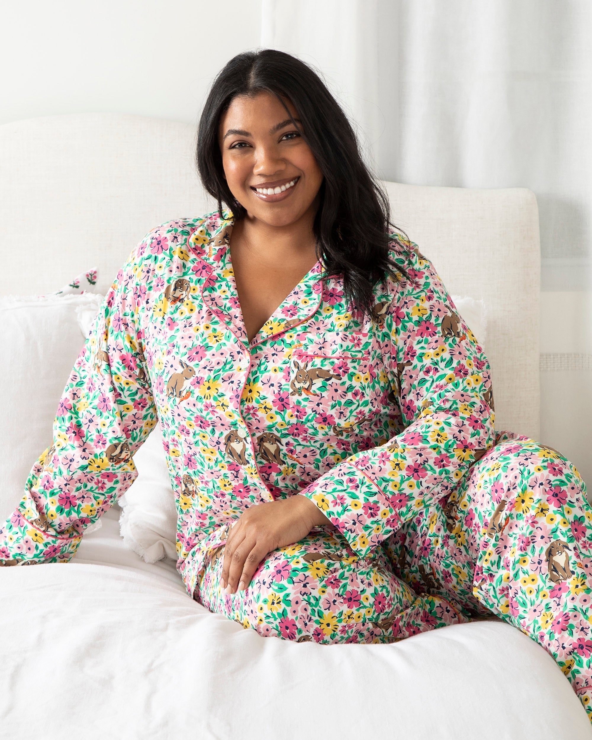 Bunny Trail - Long Sleep Set - Spring Meadow