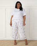 Happy Hounds - Cropped Pajama Pants - Cloud