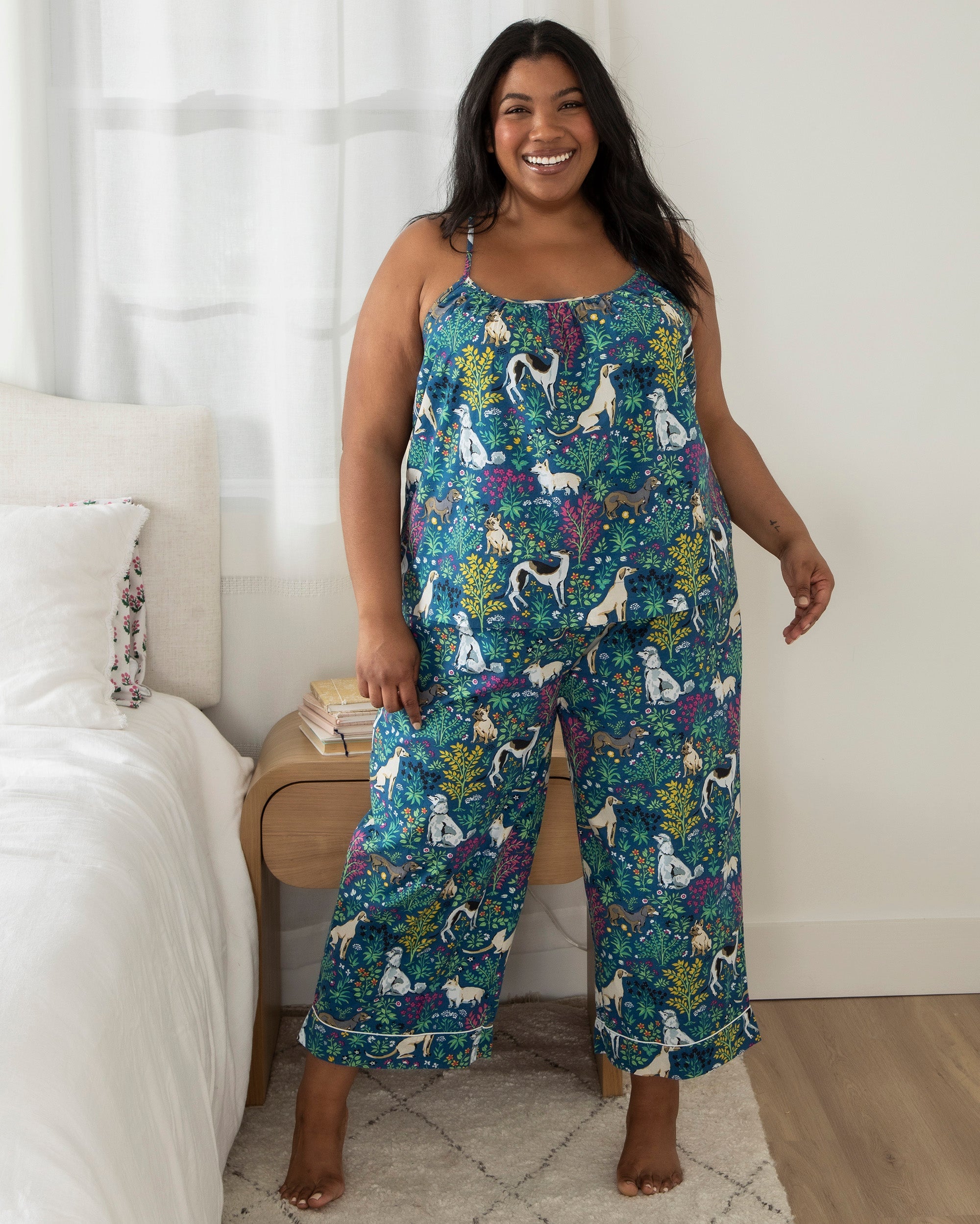 Must Love Dogs - Cami Cropped Pants Set - Indigo