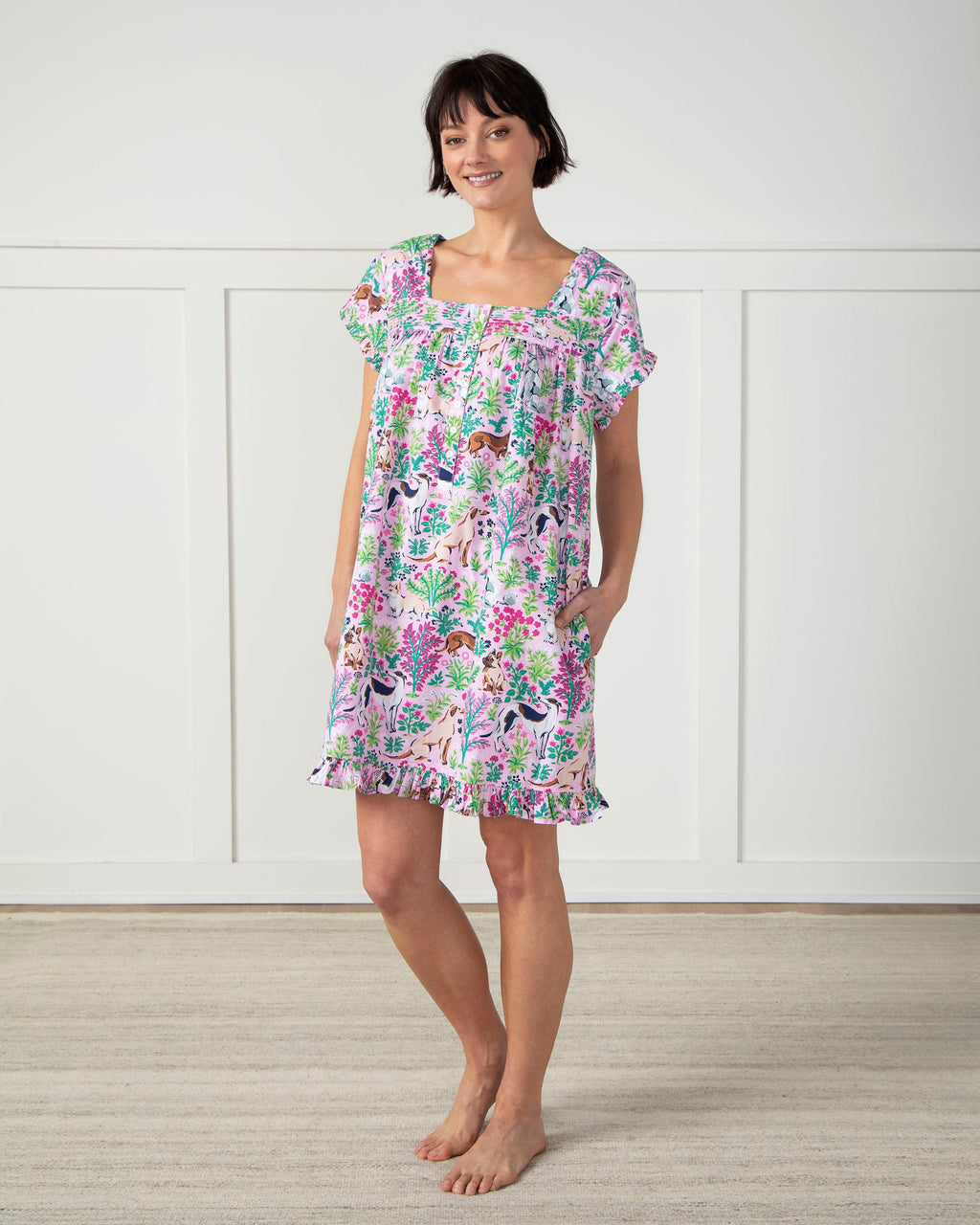 Must Love Dogs - Pintuck Nightgown - Pink Peony