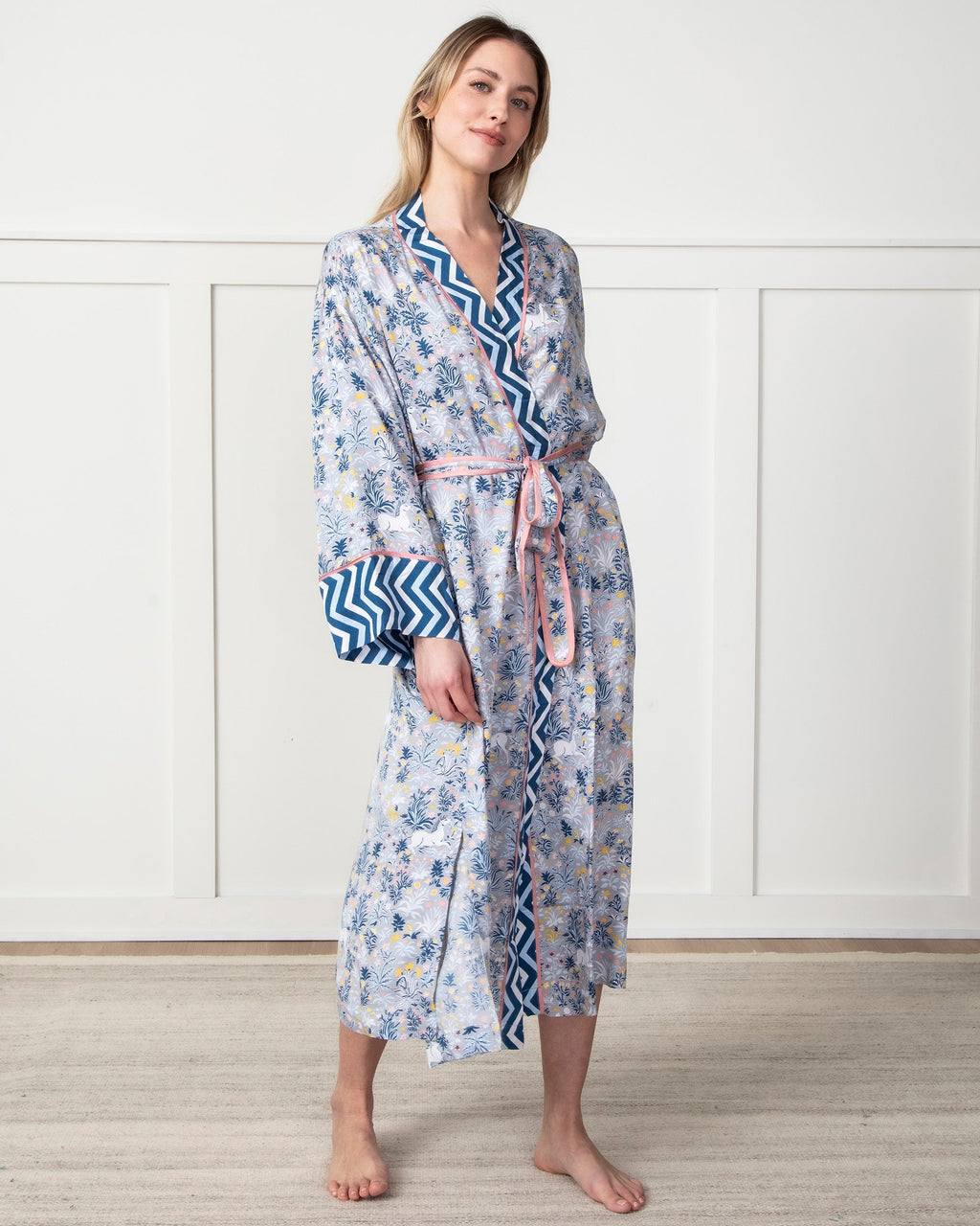 Unicorn's Garden - Satin Robe - Silver
