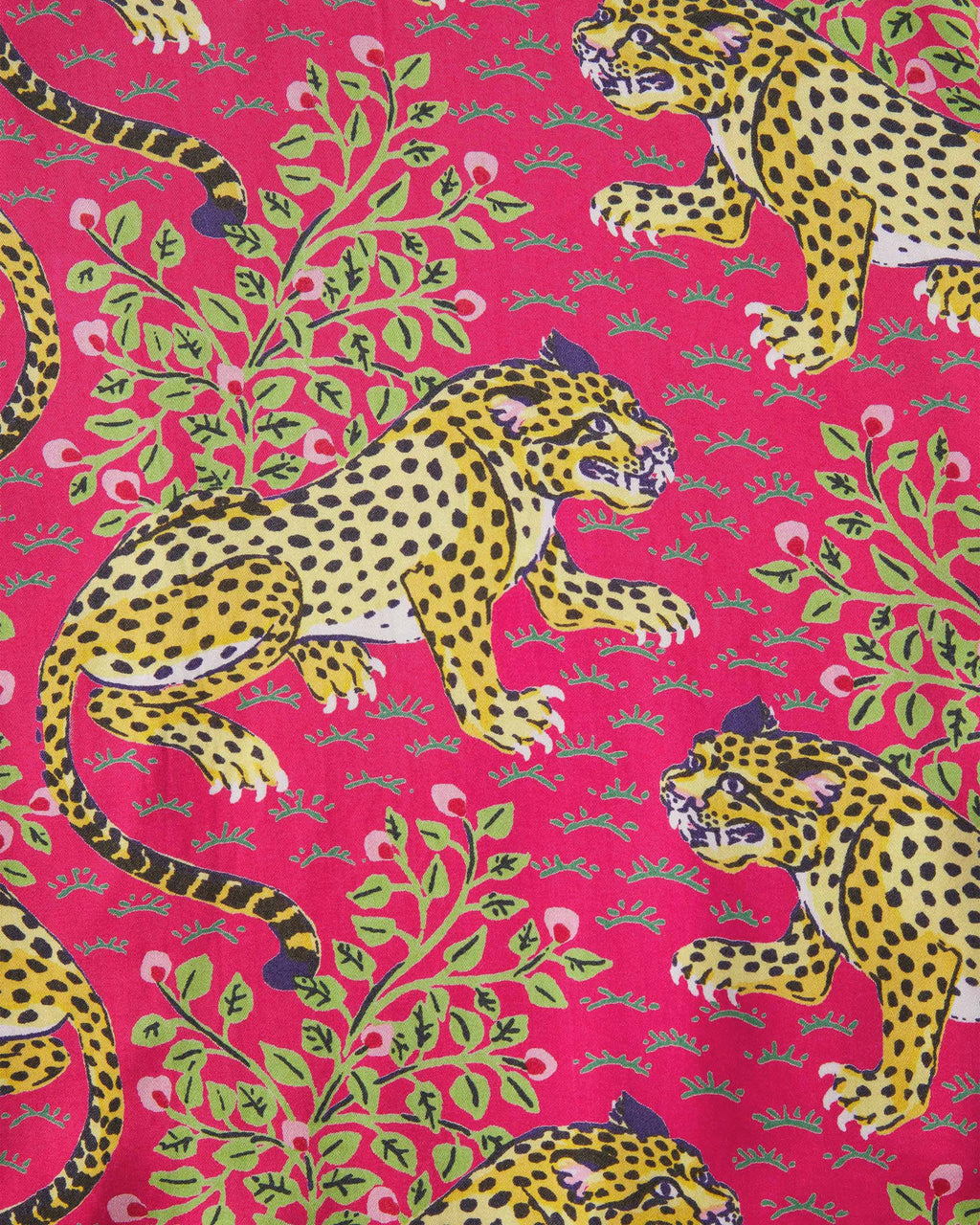 Bagheera - Satin Wildest Dreams Pajama Set - Hot Pink