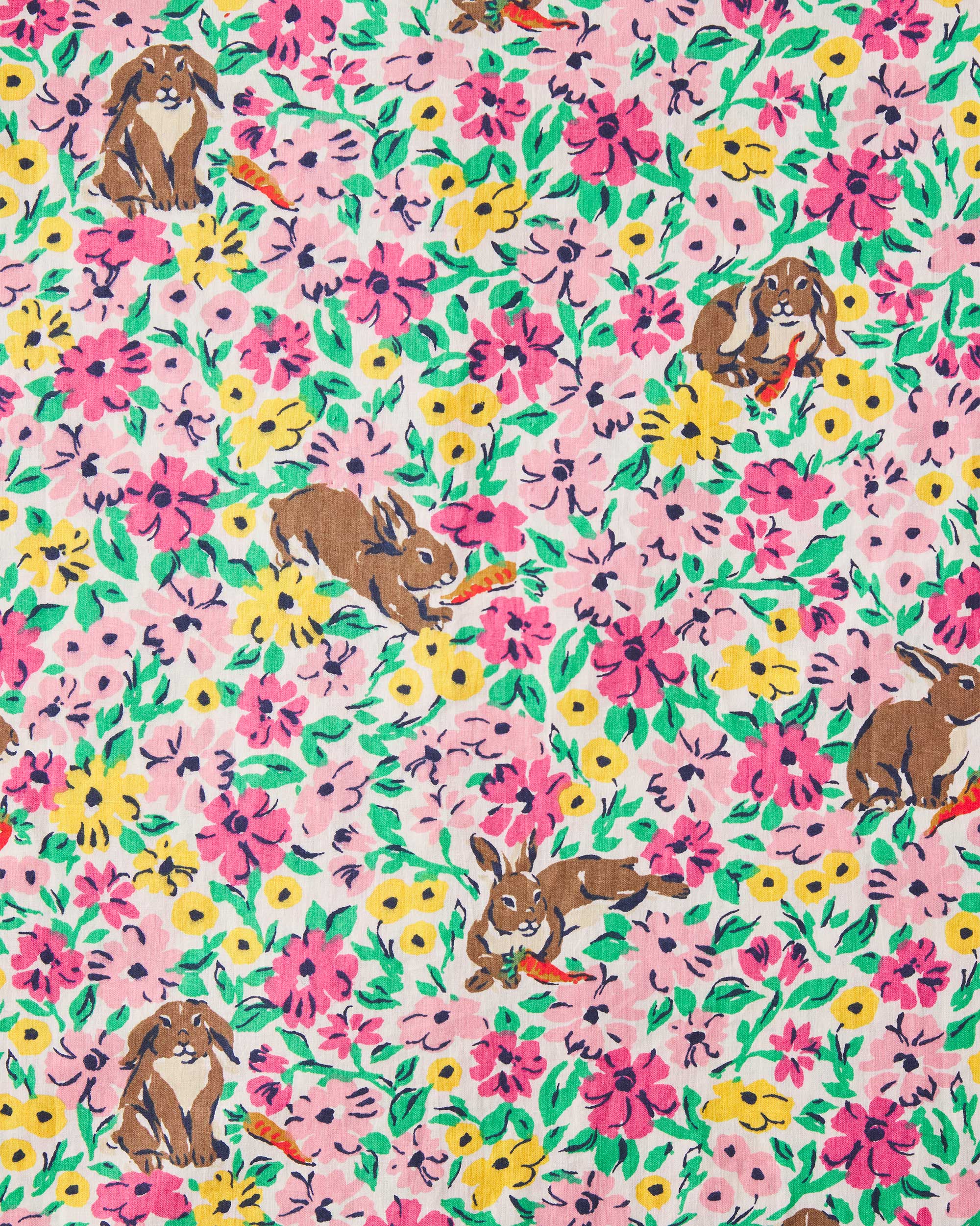 Bunny Trail - Short Sleeve Top & Cropped Pajama Pants Set - Spring Meadow