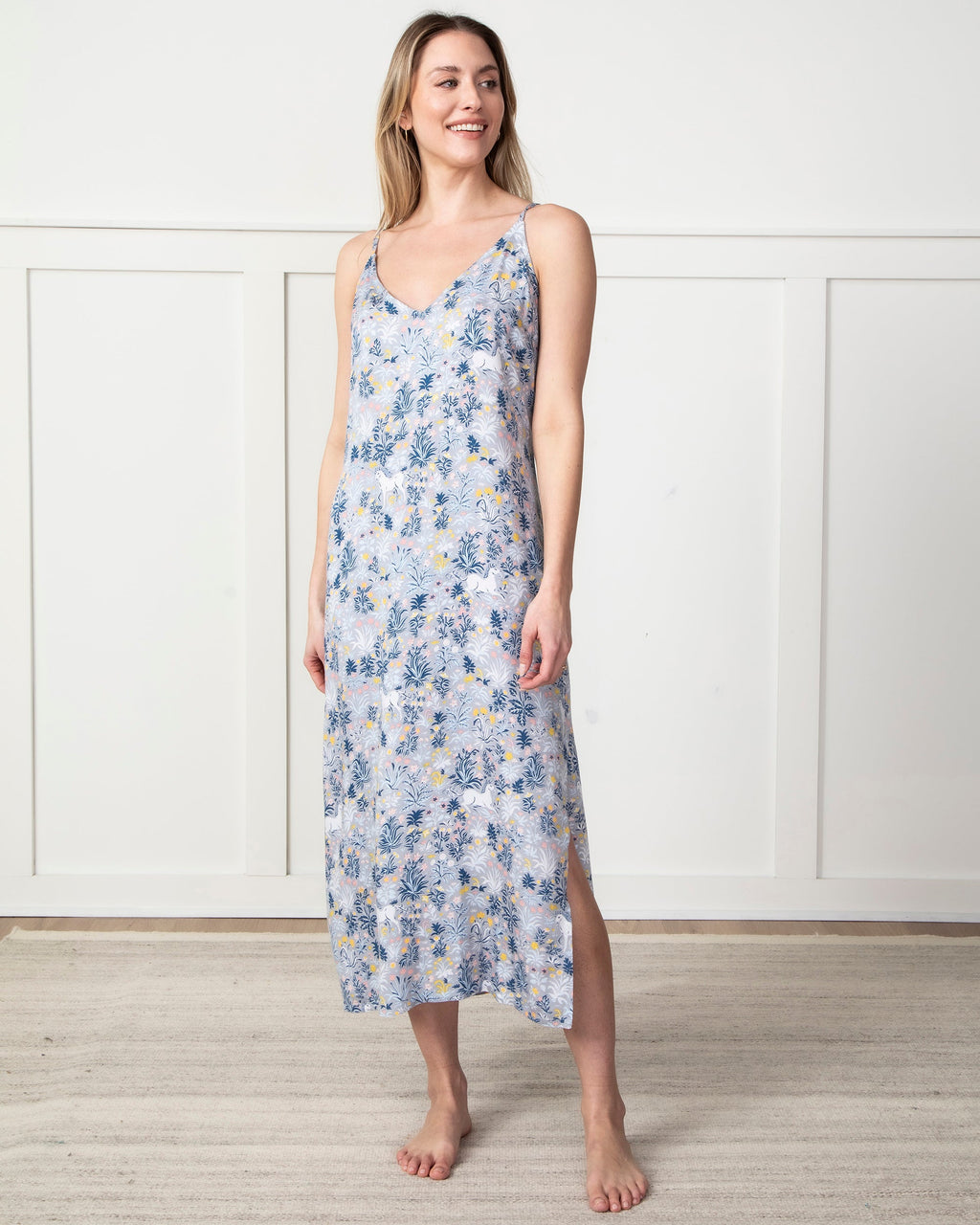 Unicorn's Garden - Satin Chic to Sleep Nightie - Silver