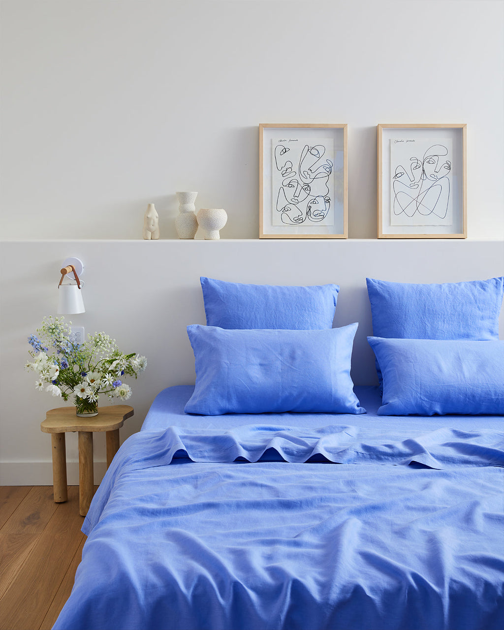 Wildflower 100% French Flax Linen Fitted Sheet Set